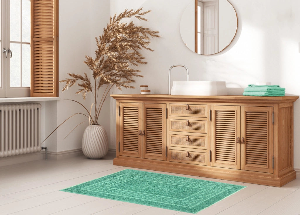 Tappeto Da Bagno Disegno Torino Colore Verde - 60x90 - Verde