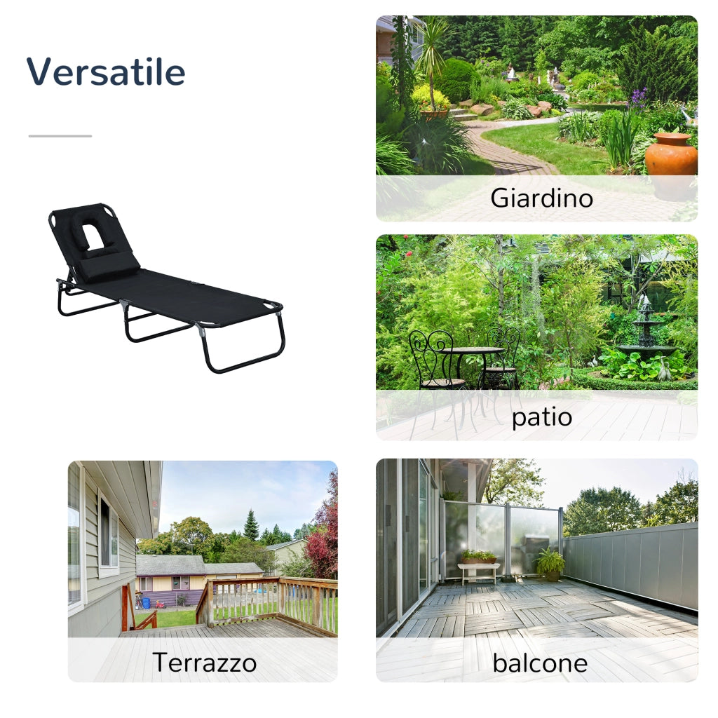 Sdraio Pieghevole Reclinabile ¨C Minimal ¨C Nero