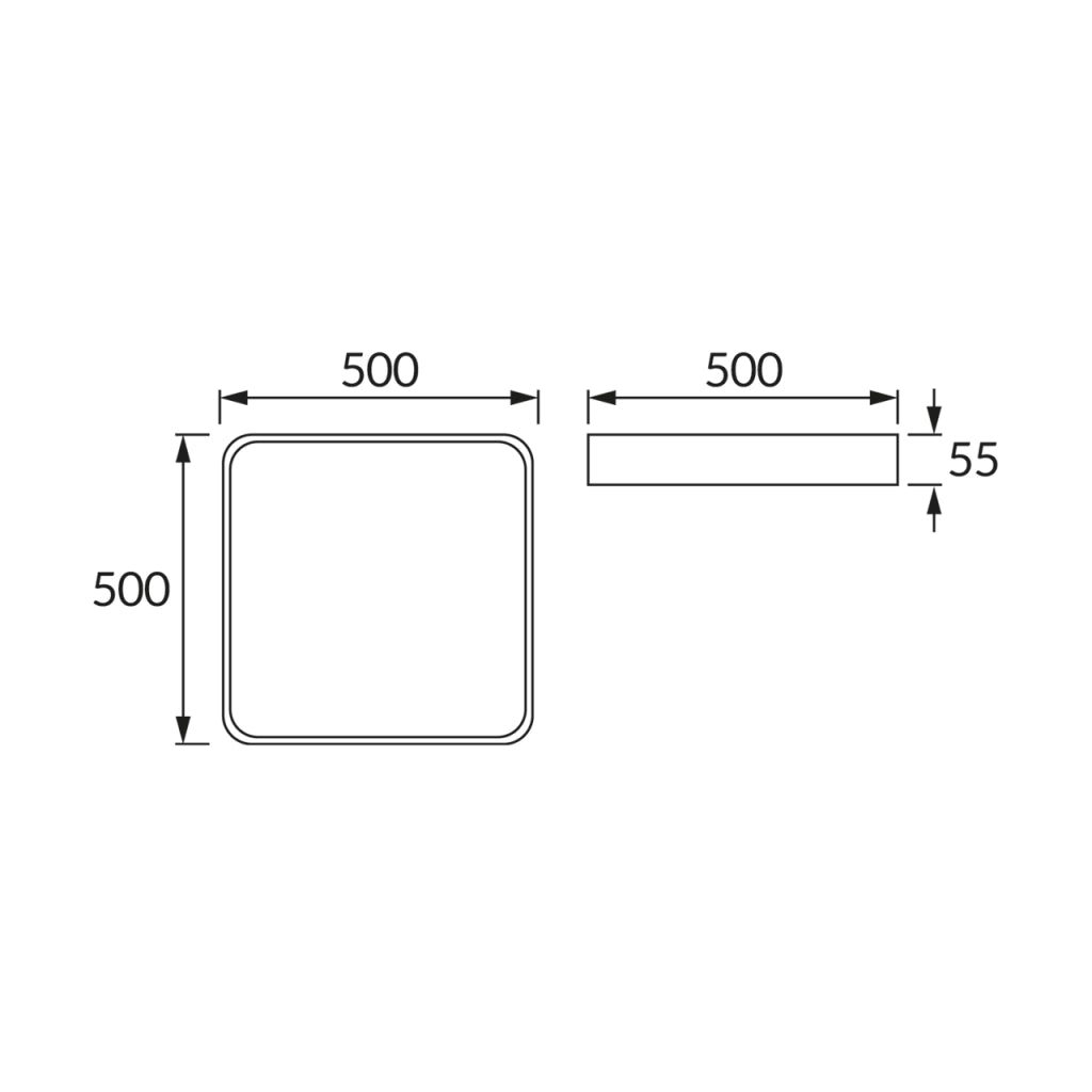 Plafoniera LED quadrata 50cm nera 48W 4000K Struhm