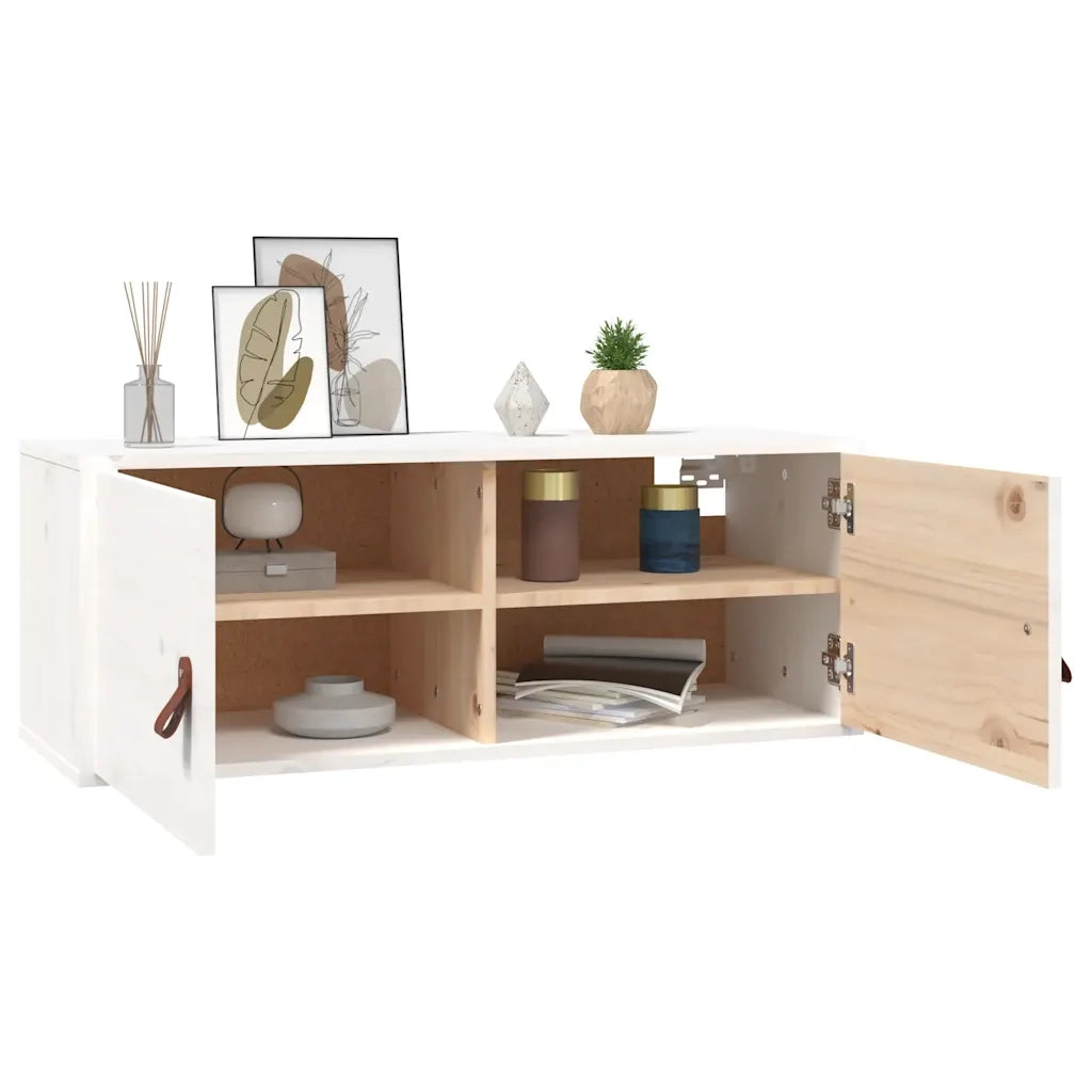 Pensile Bianco 80x30x30 cm in Legno Massello di Pino CFW9541243