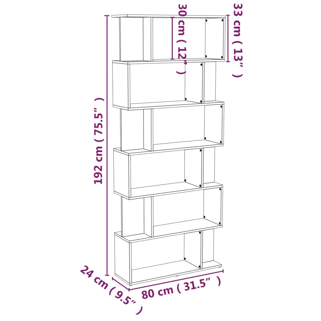 Divisorio-Paravento Grigio Sonoma 80x24x192 cm Legno Ingegnerizzato