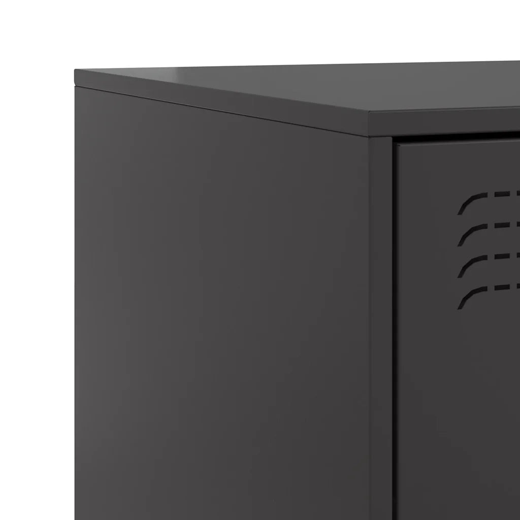 Comodino Nero 34,5x39x62 cm in Acciaio 841775