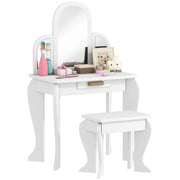 Tocador per Bambini con Specchio e Sgabello ¨C Minimal ¨C Bianco 3-6 Anni