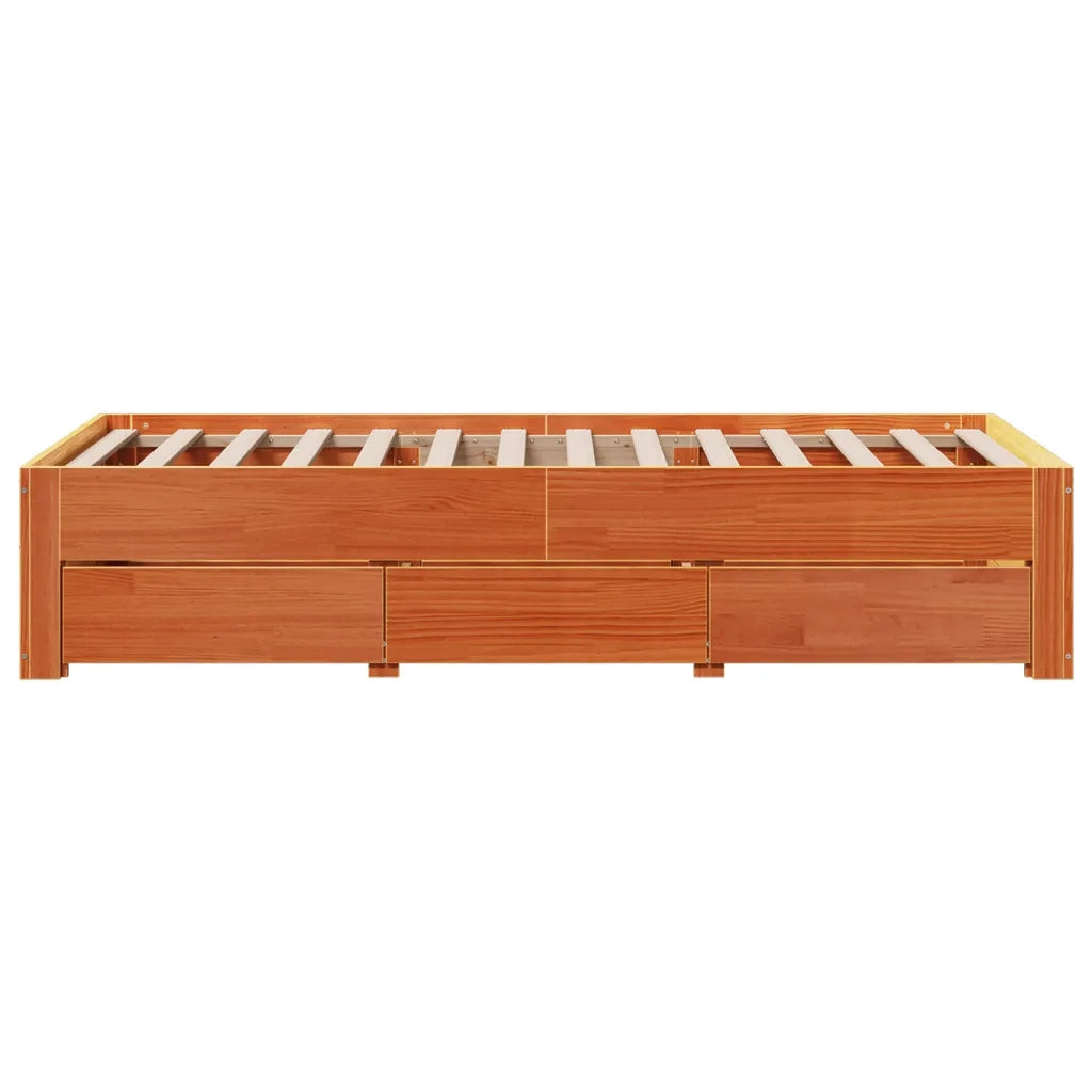 Giroletto senza Materasso con Cassetti Marrone Cera 90x190 cm 3308827