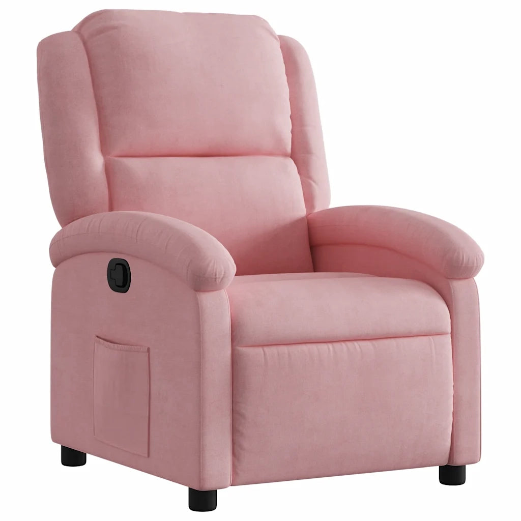 Poltrona Reclinabile Rosa in Velluto 371801