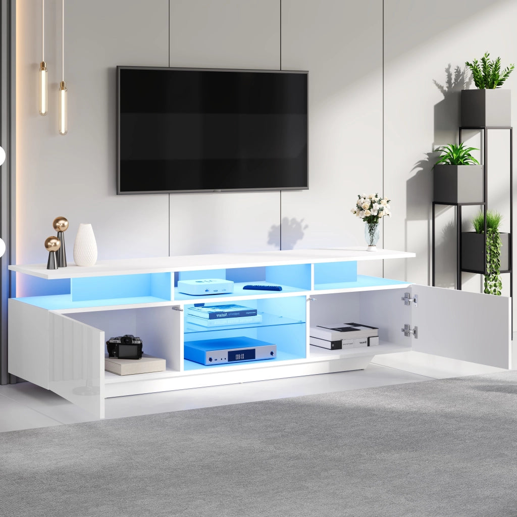 Cassettiera TV bianca in MDF lunghezza 160 cm