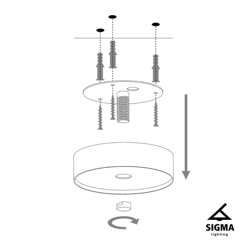 Plafoniera moderna nera Holi E27 15W Sigma Lighting