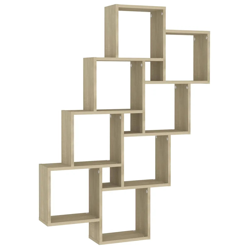 Mensola Parete | Mensola sospesa Cubo Rovere Sonoma 90x15x119cm Legno Multistrato