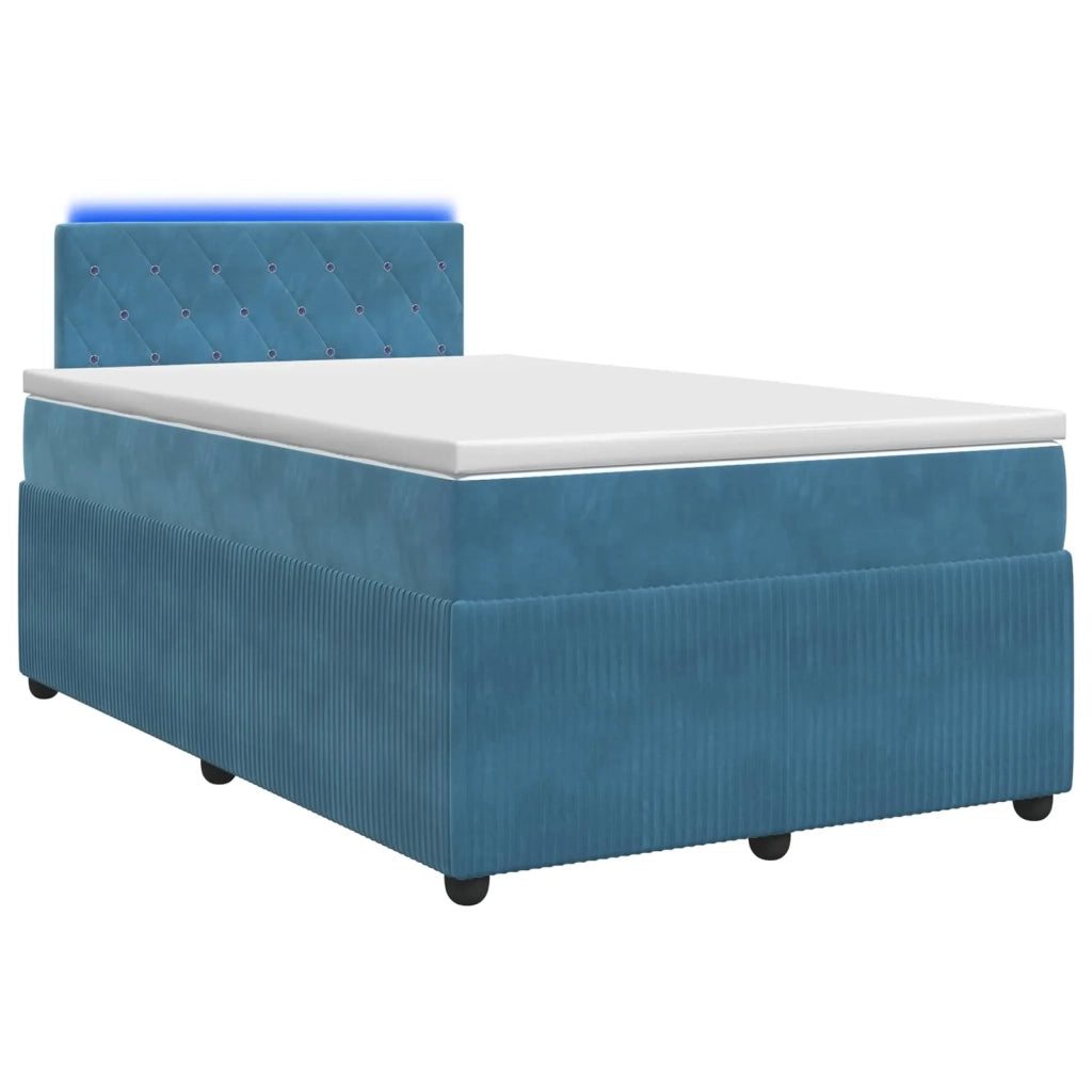 Letto box spring con materasso Blu 120 x 190 cm Velluto 3453099