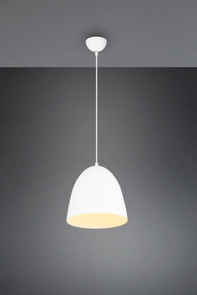 TILDA SOSPENSIONE METALLO CUPOLA BIANCA D.25CM 1 LUCE ATTACCO E27