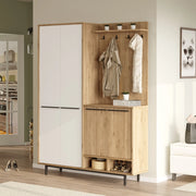Tignale, Mobile da Ingresso Appendiabiti, 147x36x196h cm Beige