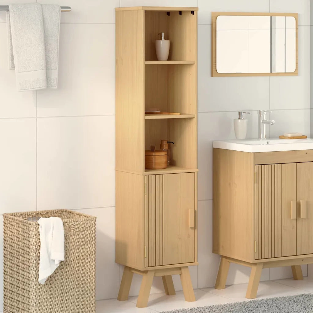 Mobile da Bagno con lo scaffale Olden Marrone 35 x 30 x 159 cm 42001359