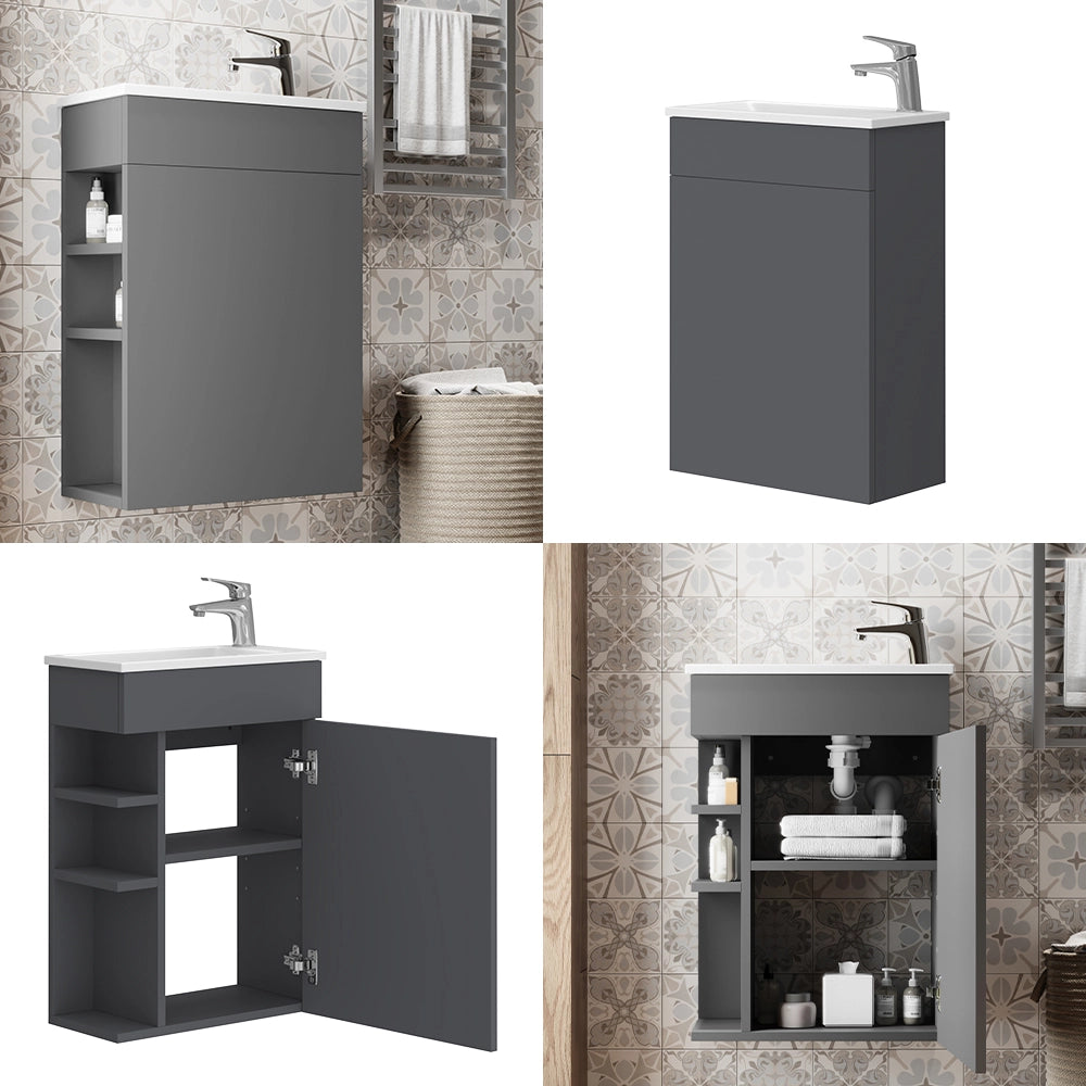 Vicco Set mobili bagno Antracite 2 parti, con lavabo