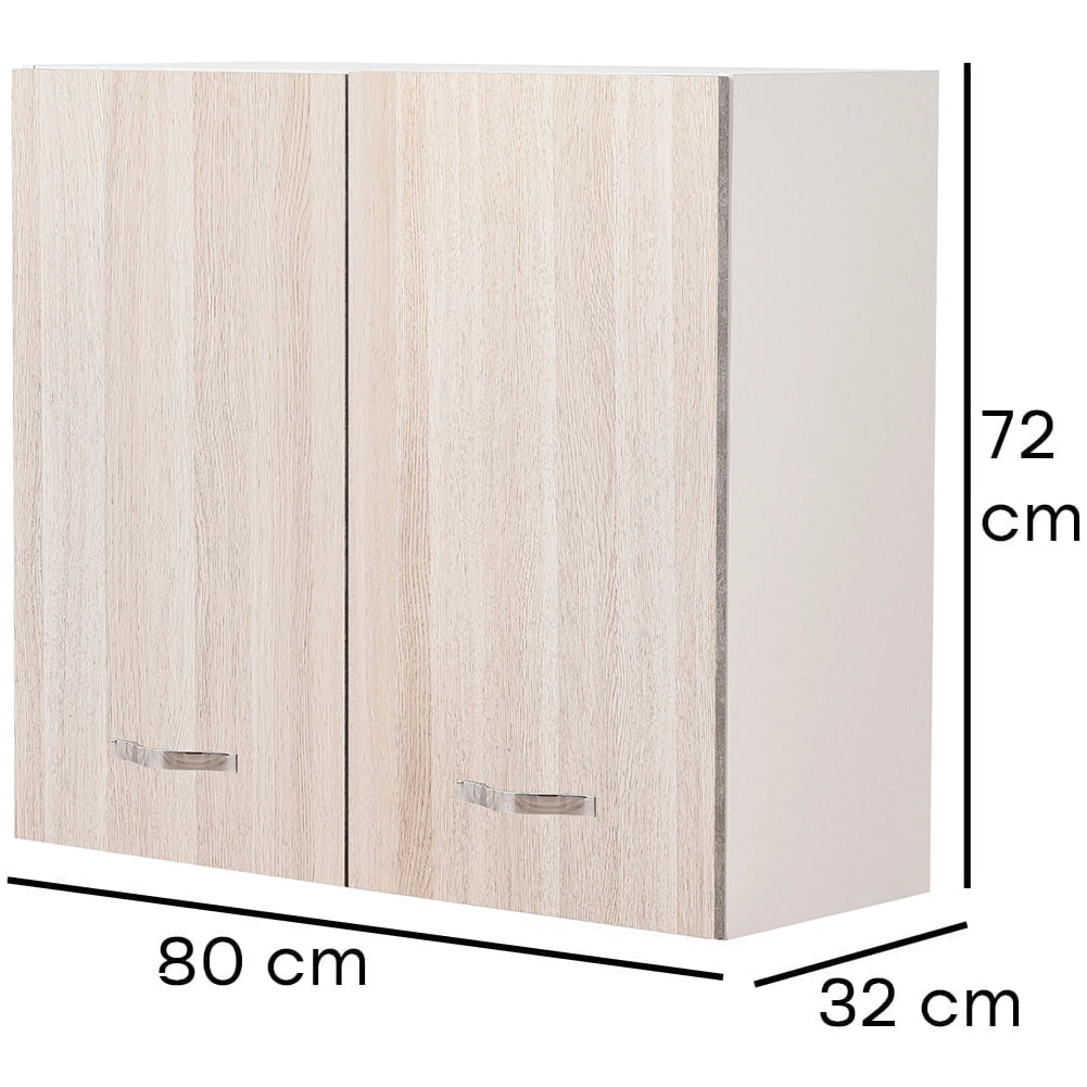 Pensile da Cucina Scolapiatti Sistema Raccogli Gocce Mobile Colore Olmo 80 cm