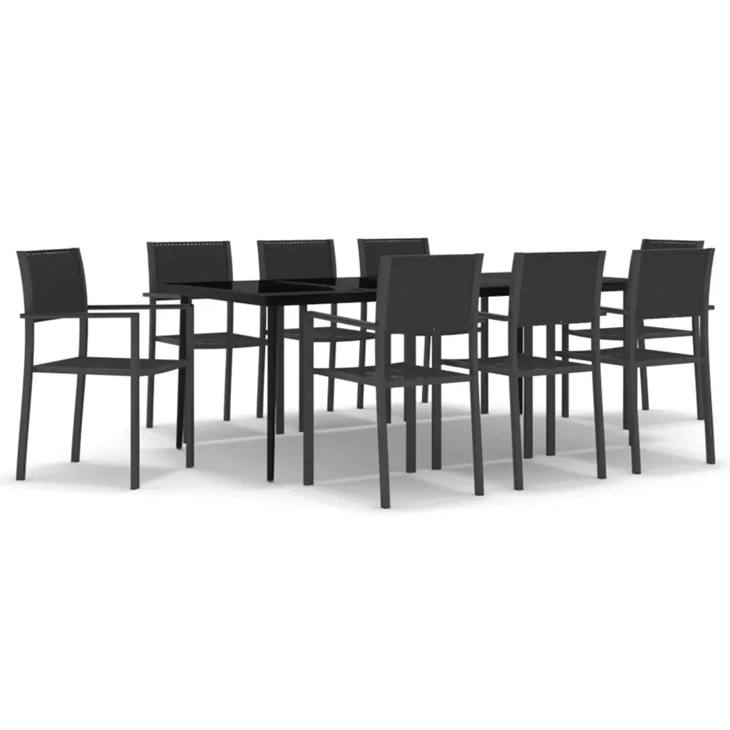 Set da Pranzo da Giardino 9 pz Nero 3099280