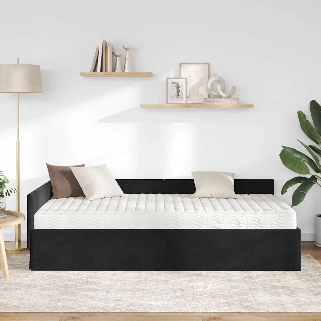Struttura Letto Angolare con Materasso 2 pcs Grigio Velluto