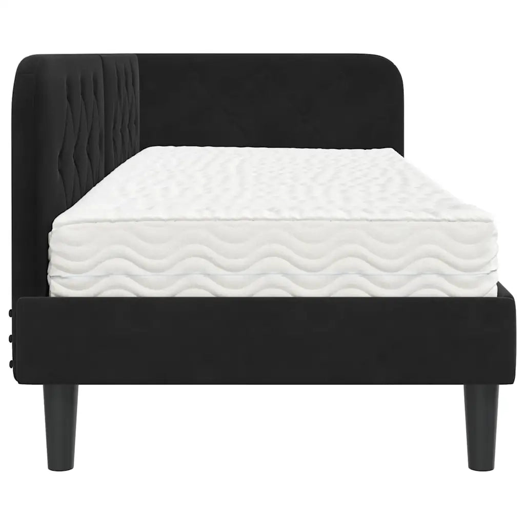 Cornice del letto ad angolo Nero 80 x 200 cm Velluto 3394139