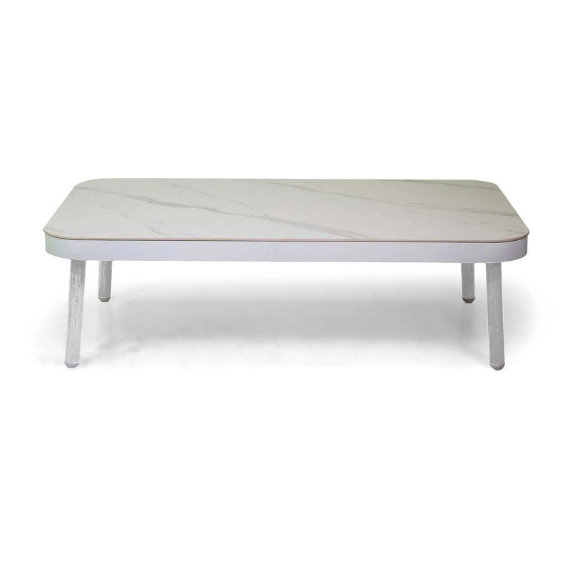Salotto alluminio Wichita 3 posti bianco con cuscino e corda grigio chiaro