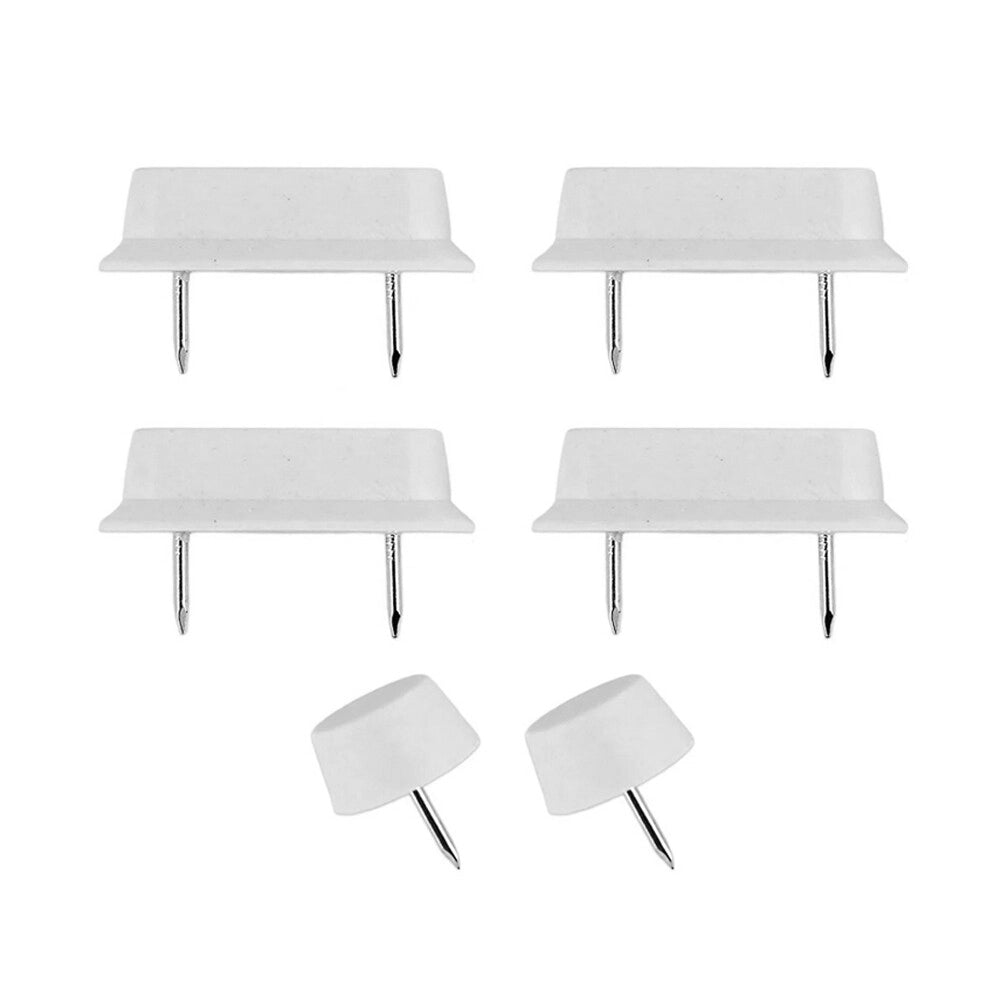 Kit 4 paracolpi sedile wc e 2 tacchetti copriwater ad incastro 44x14 mm in legno bianco