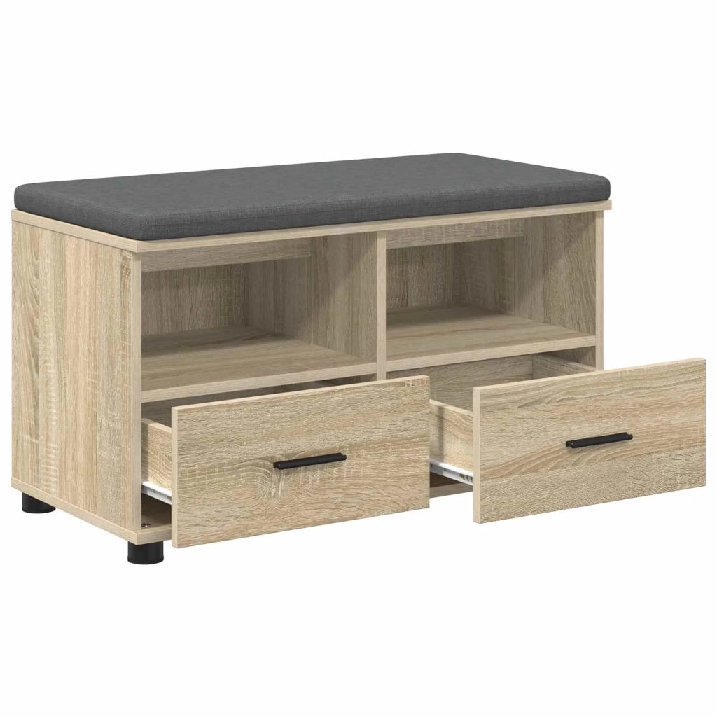 Panca per ingresso con cuscino Rovere Sonoma 80 x 38 x 46 cm 891458