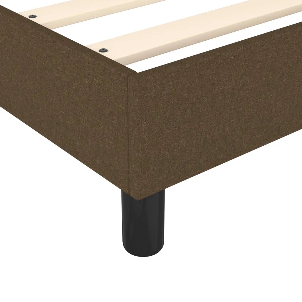 Giroletto a Molle con Materasso-Struttura Letto Marrone Scuro 90x200 cm Tessuto 176551