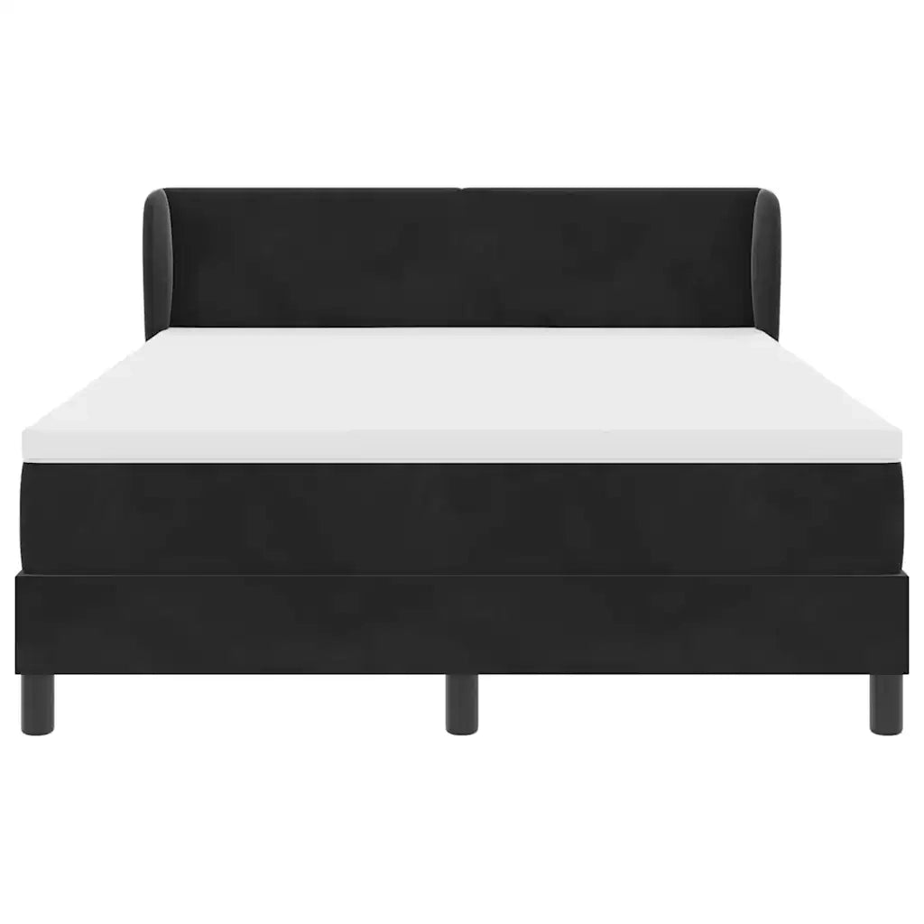 Letto a molle con testiera Nero 160 x 200 cm Velluto 3340396