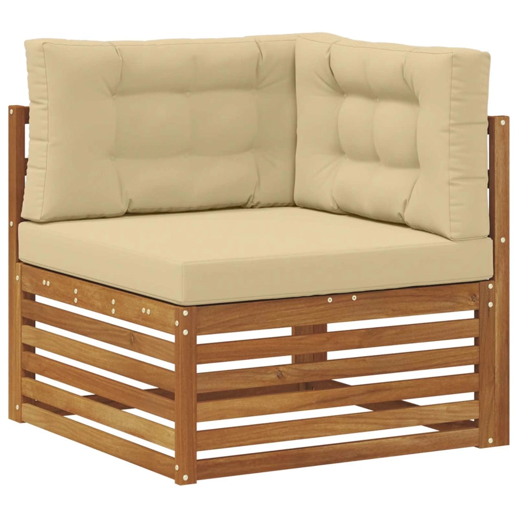Set di divani da esterno con cuscino 6 pcs Naturale e Beige 3383581