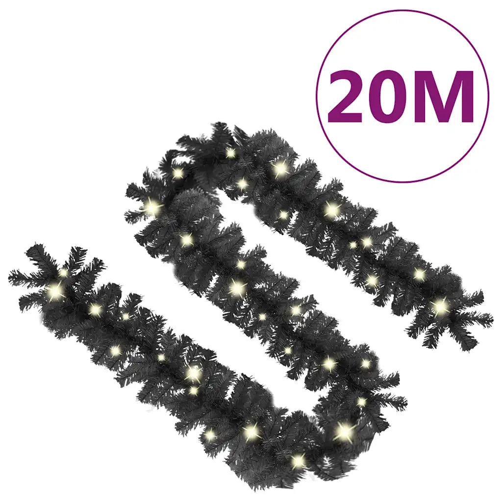 Ghirlanda Natalizia con Luci a LED 20 m Nera 329191