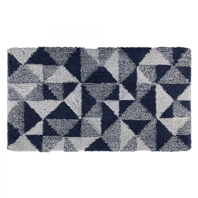 TAPPETO GEOMETRIC 55X100CM DARK DENIM IN COTONE