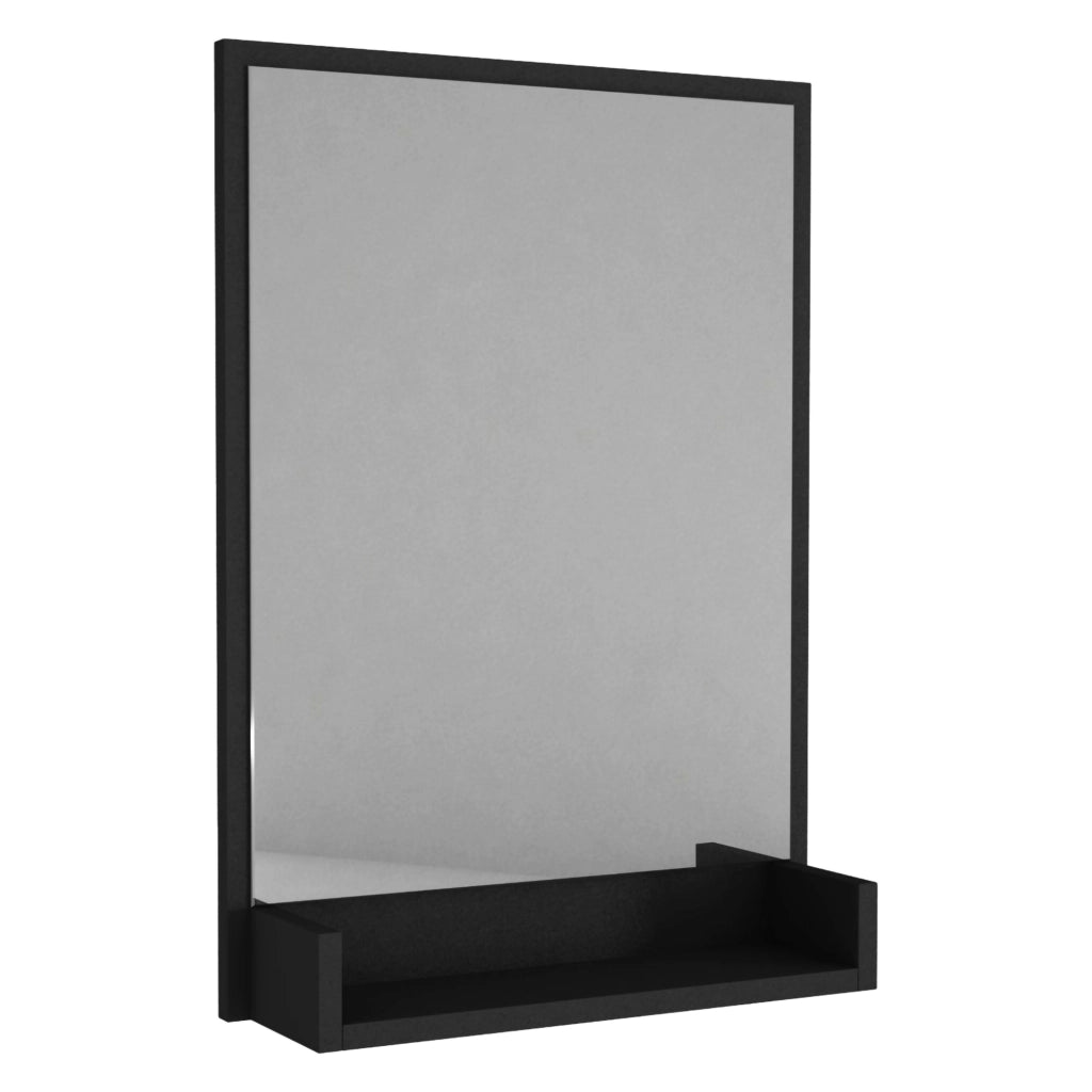 Ticineto, Specchio Mensola Inclusa, 45x75h cm Nero