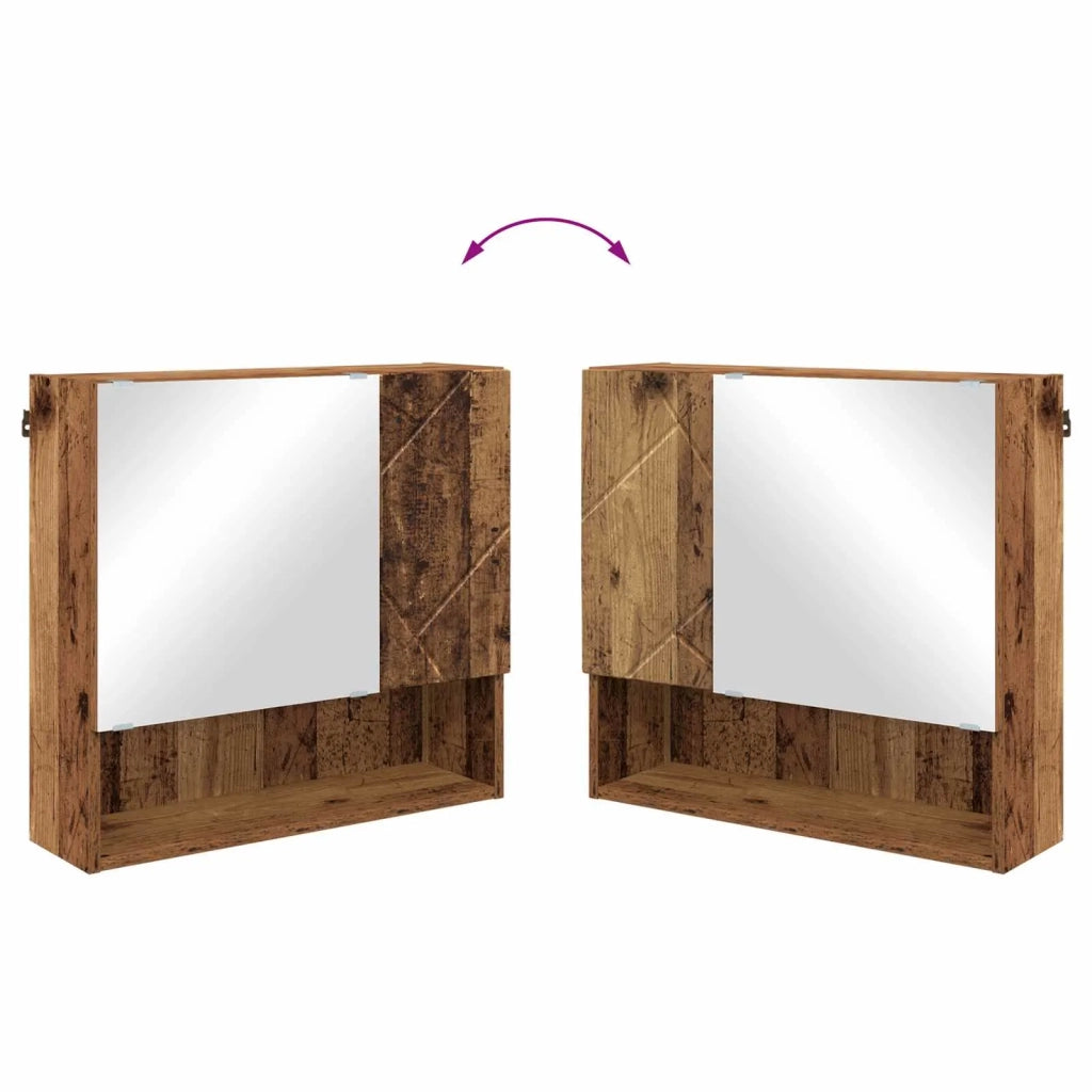 Mobiletto per specchio con porta Legno vecchio 59 x 17 x 55 cm 883372