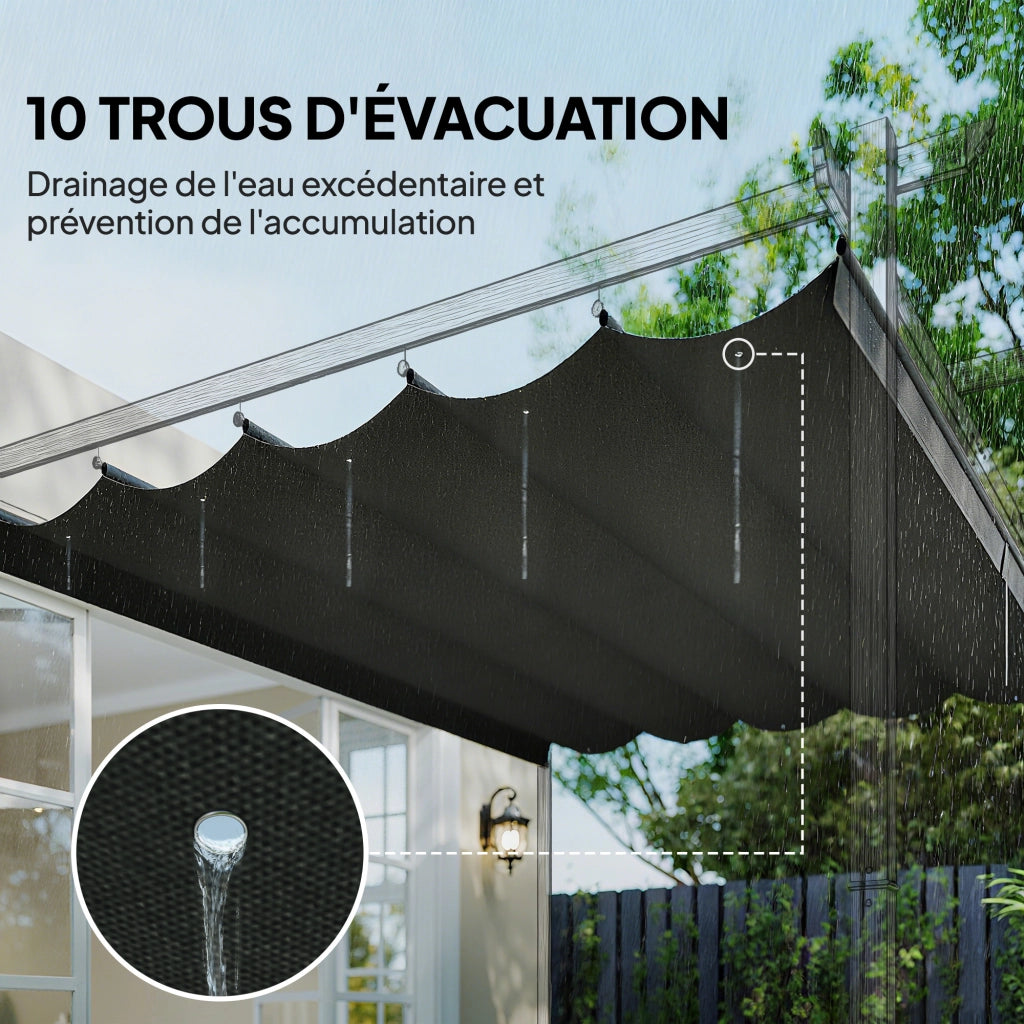 Tenda per Pergola Retrattile ¨C Minimal ¨C 350x260 cm Grigio Scuro