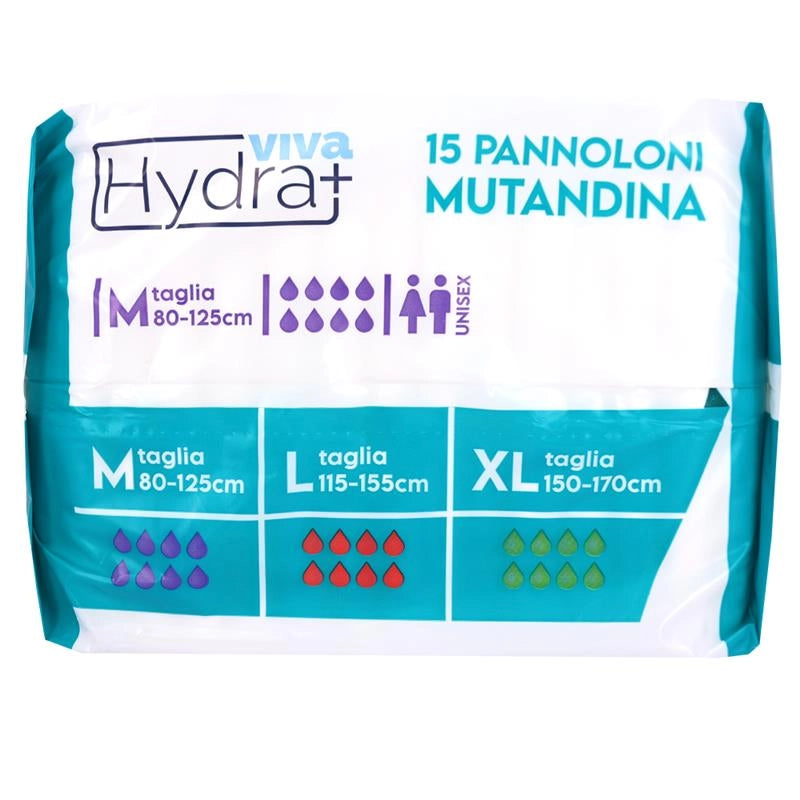 HYDRA VIVA PANNOLONI MUTANDINA MEDIUM UNISEX 15PZ