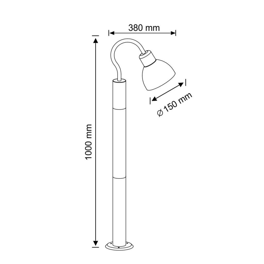 Lampada da esterno a paletto 100cm E27 ARNE Polux nera