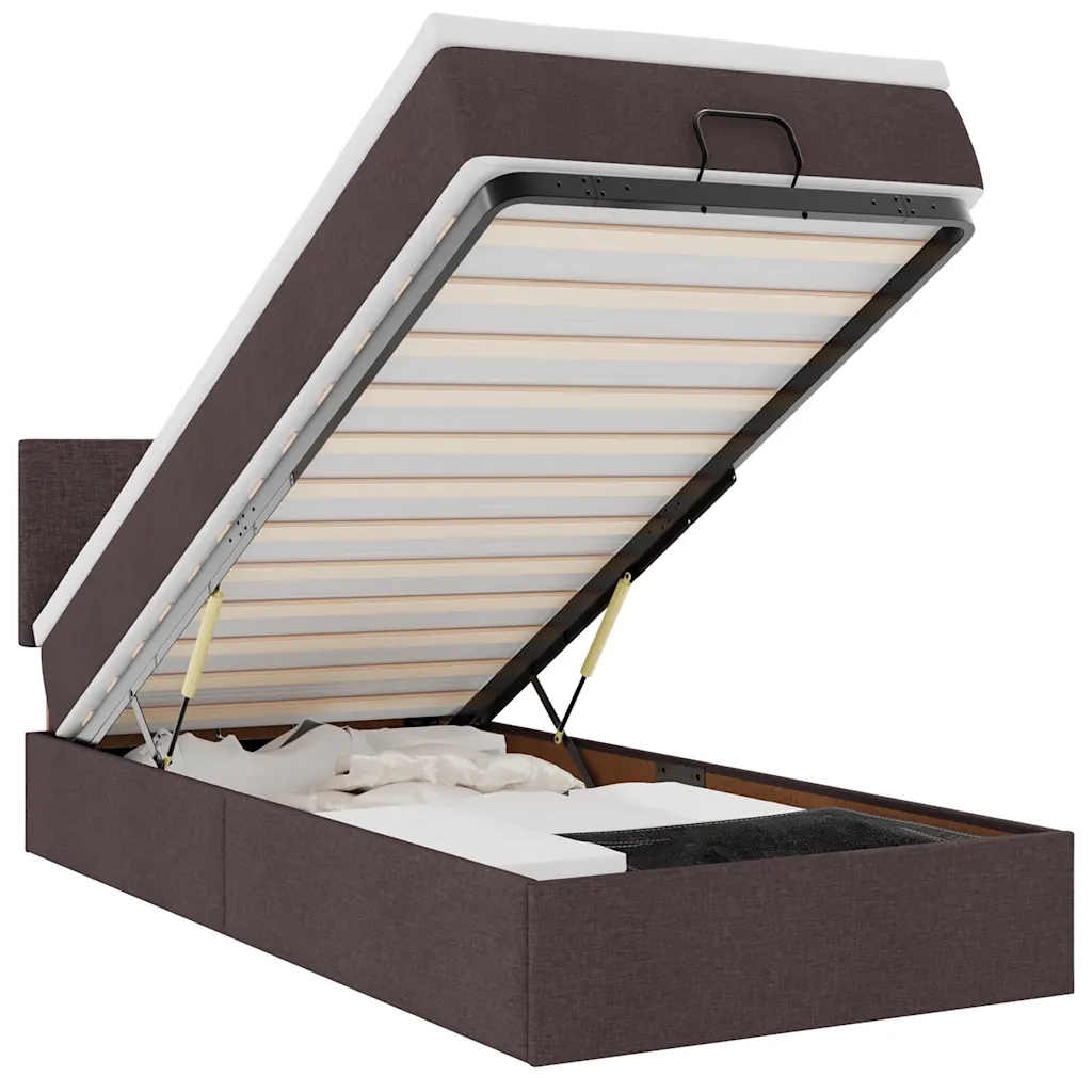 Struttura Letto Pouf con Materasso 90x190 cm in Tessuto