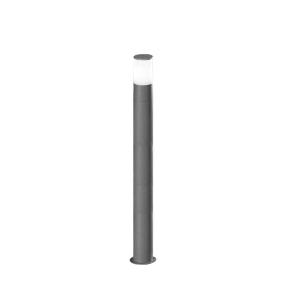 Paletto Esterno Contemporaneo Sigaro Alluminio Grigio 1 Luce E27 Ip54 H90