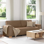 Divano a 3 Posti-Sofa 3 Posti Marrone 180 cm Tessuto