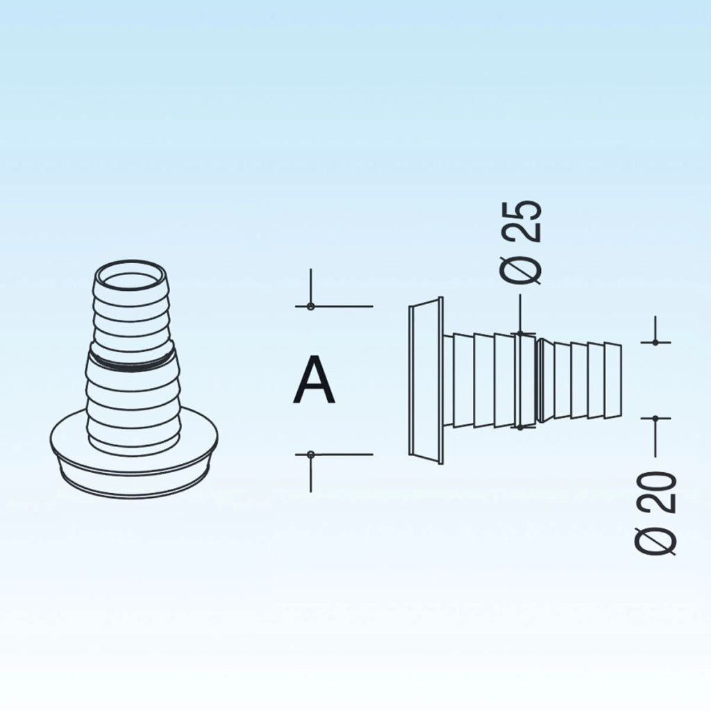 PORTAGOMMA PER TUBI D. 20-25- Diam. 40- LIRA