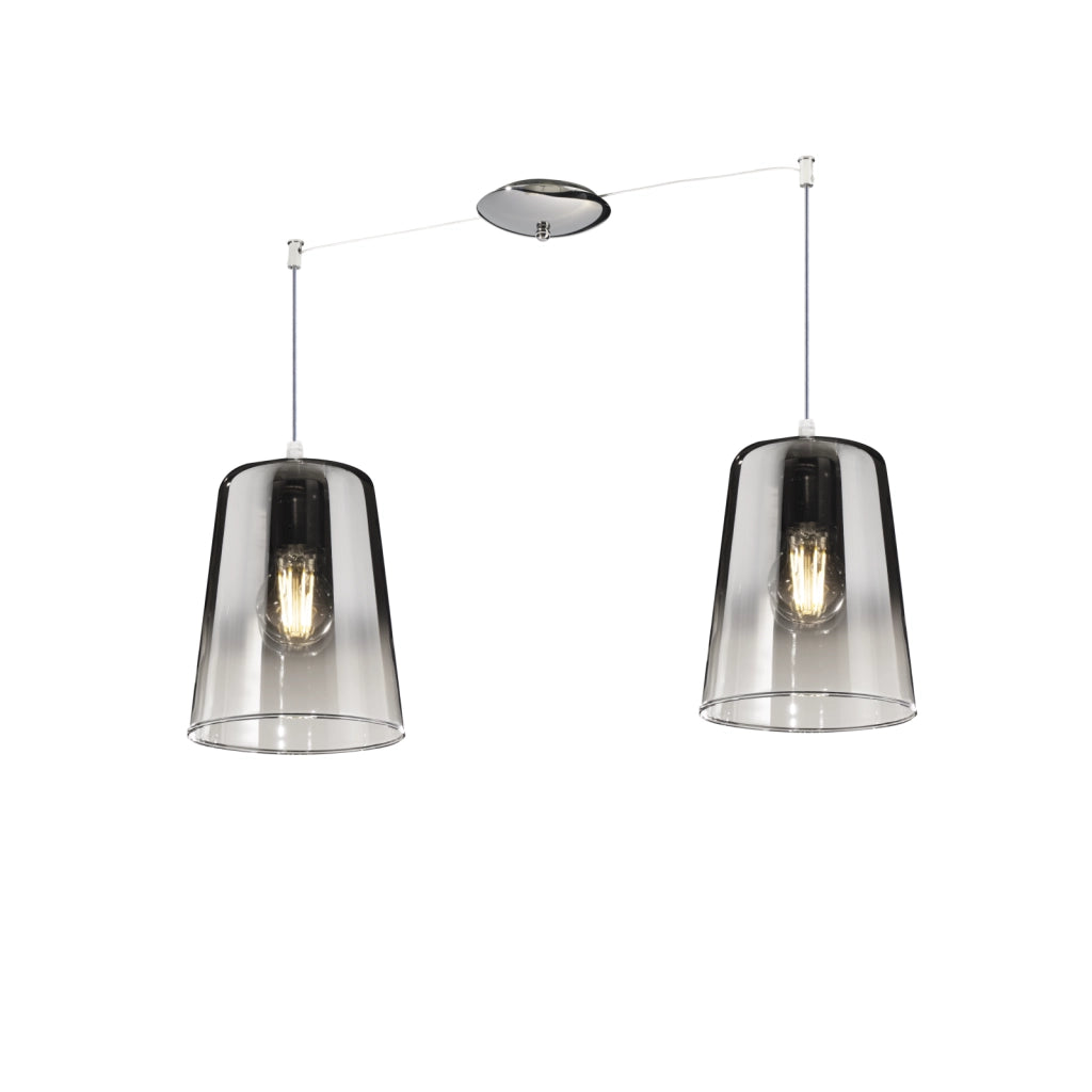 SOSPENSIONE BIANCO SPOSTABILE 2 LUCI CROMO 1164BI-S2 S-CR