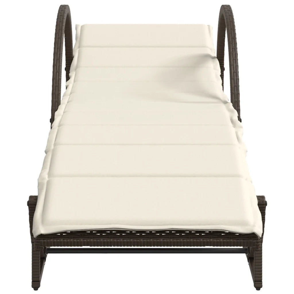 Lettini Prendisole 2 pz | Sdraio da giardino | Lettino da sole con Tavolino Marrone in Polyrattan