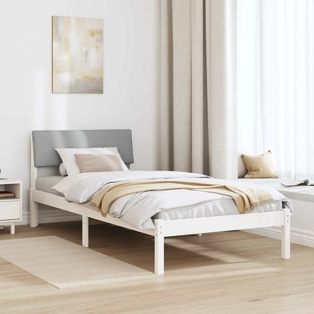 Struttura del Letto Bianco e grigio chiaro 90 x 200 cm 878568