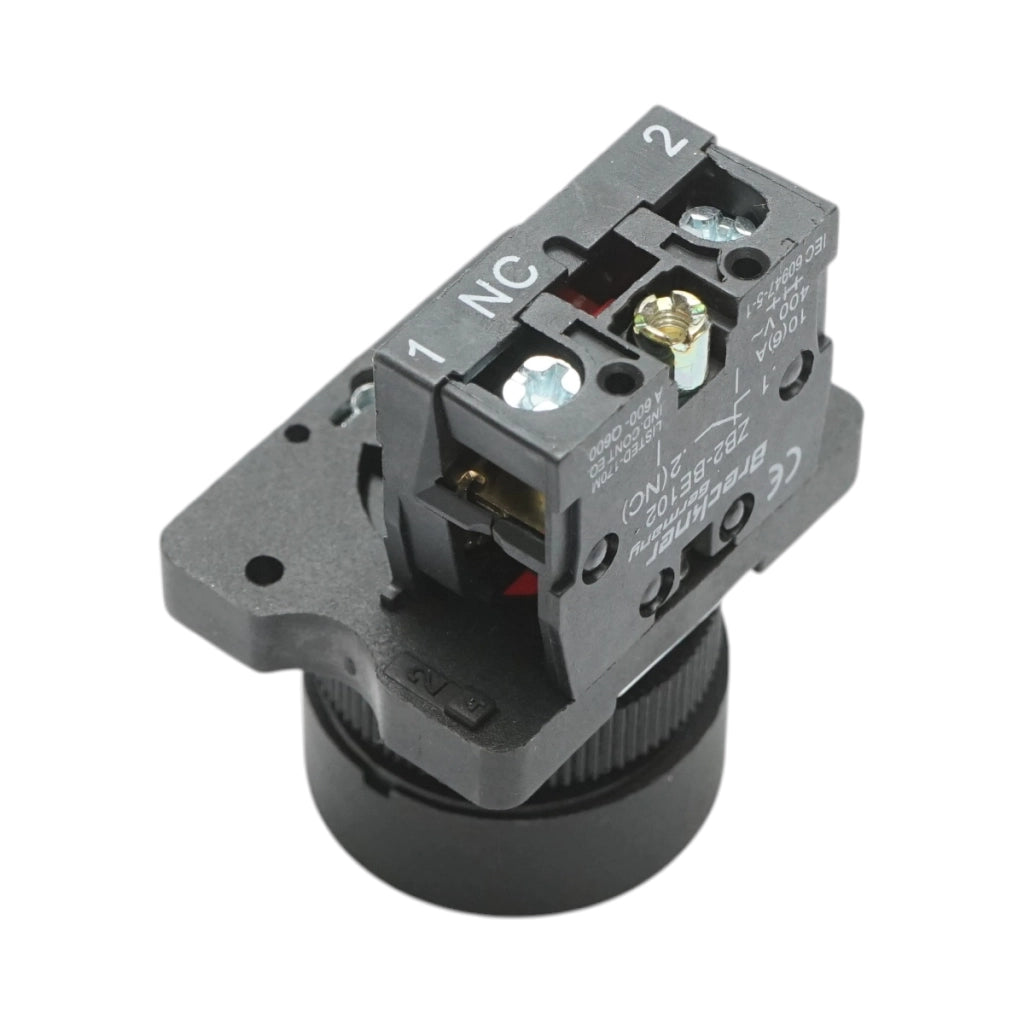 Pulsante STOP rosso con ritorno 1NC, 400V/10A, LAY5 Breckner Germany