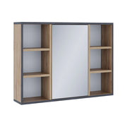 Vicco Specchio contenitore bagno Quercia dorata 80 x 59.2 cm Con ripiani e porta a specchio