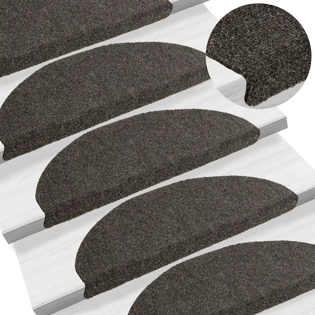 Tappetini per scale autoadesivi 20 pz 65x21x4 cm Antracite Semicircolari Grandi 3365651
