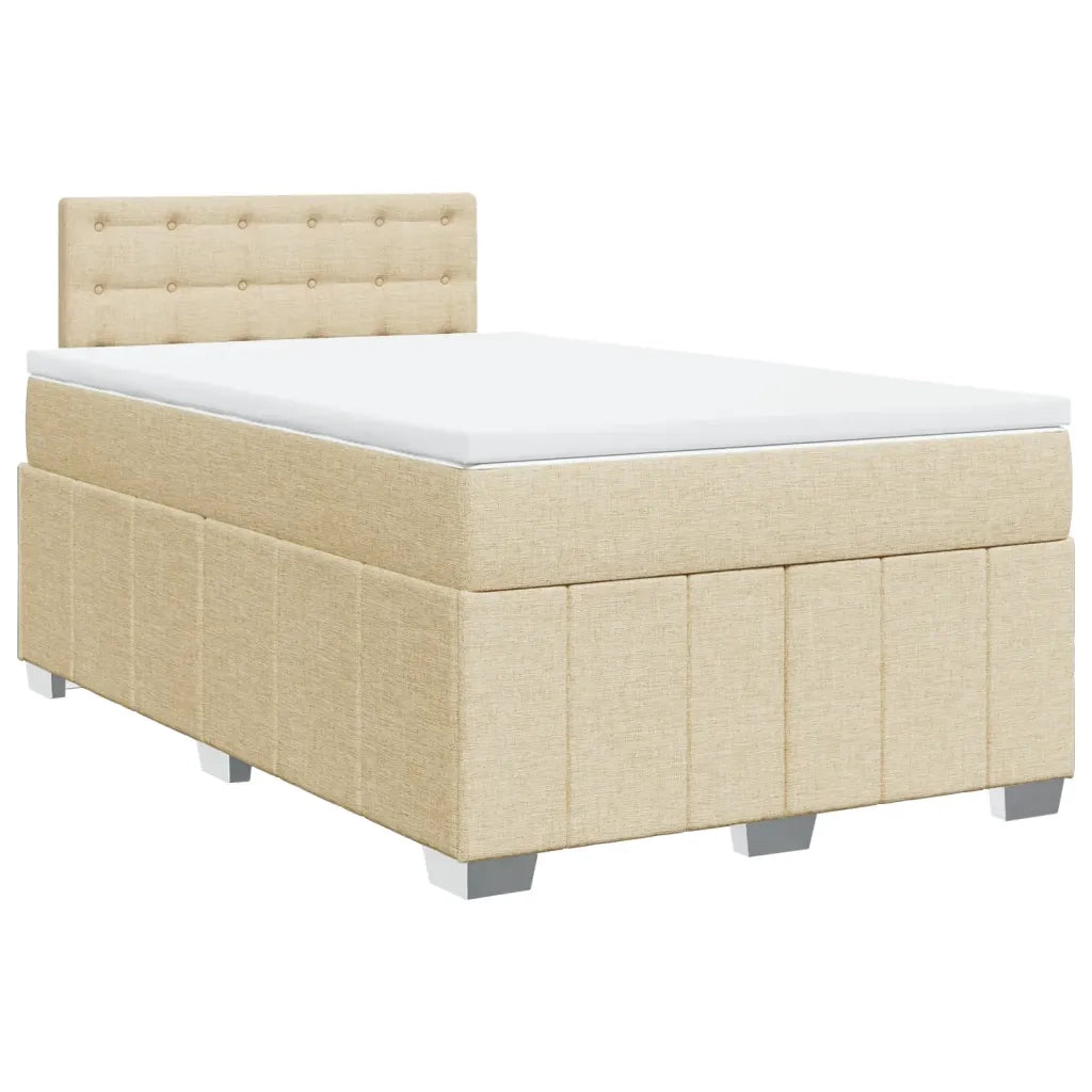 Giroletto a Molle con Materasso Crema 120x190 cm in Tessuto 3289326