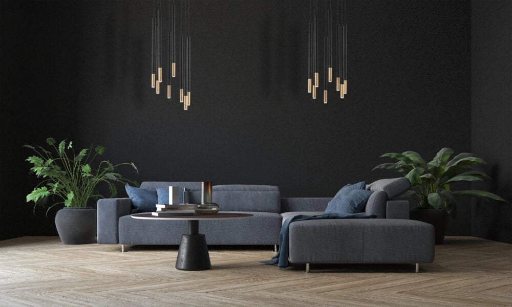 Lampada a sospensione Sopel Due nero-oro 8xG9 Sigma