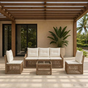 Set Divano da Giardino 6 pcs Beige polyrattan 3435966