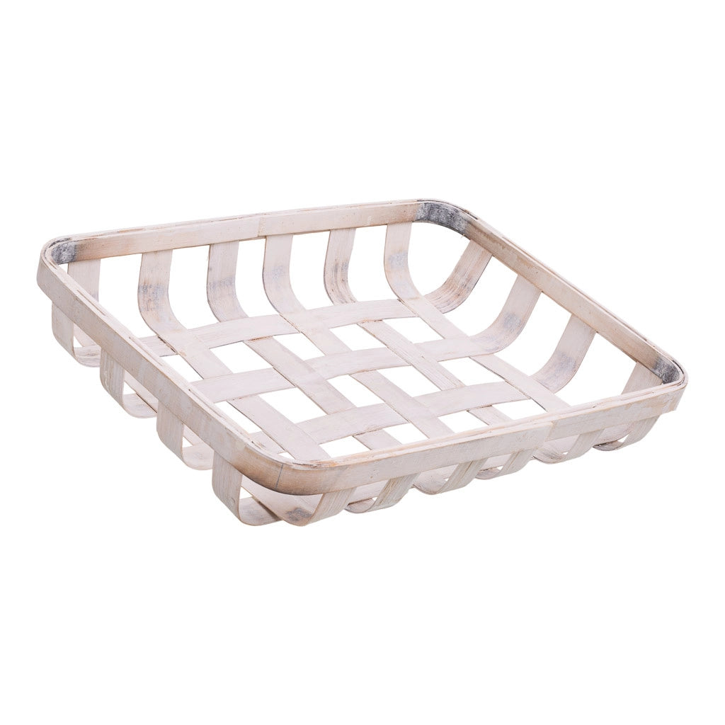 Vassoio in bambù bianco 36x26x6h