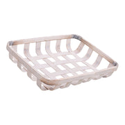 Vassoio in bambù bianco 36x26x6h