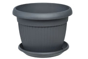 Vaso Terra Giardino 55 Antracite Senza Sottovaso Set 2 Pezzi- Arca